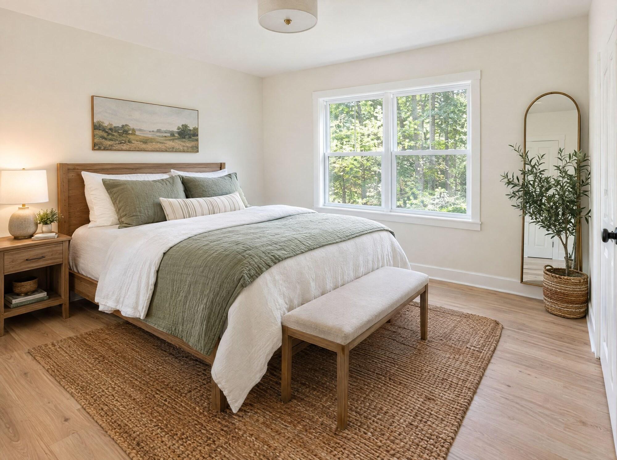 Second bedroom with queen bed at Lake Daze Retreat
